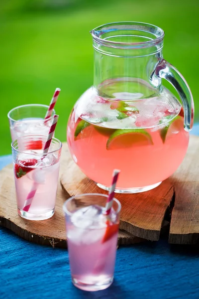 Hausgemachter Saft mit roten Beeren — Stockfoto