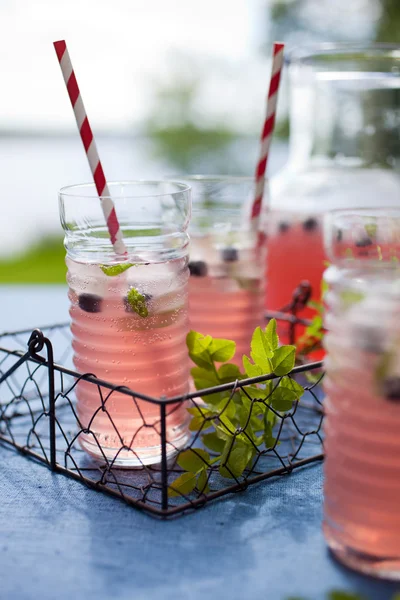 Berry lemonade in glasses — Stock Photo, Image