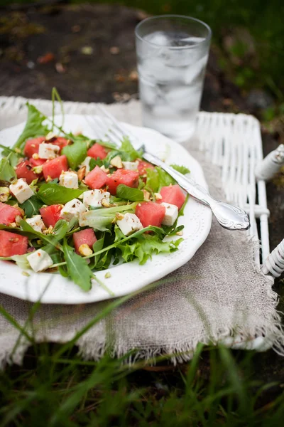 Watermeloen salade met feta — Stockfoto