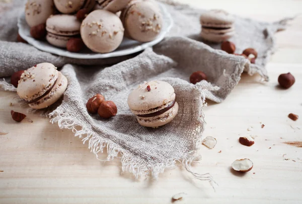 Macarons aux noix et chocolat — Photo