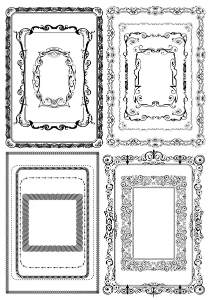 Black and white frames for text decoration — Stockvector