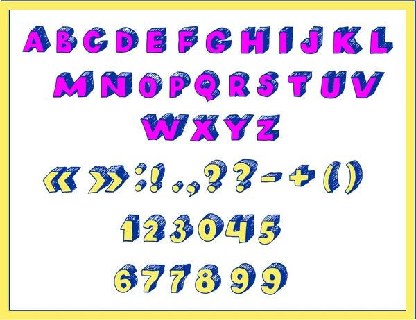 Gezeichnet in Federbuchstaben des römischen Alphabets — Stockvektor