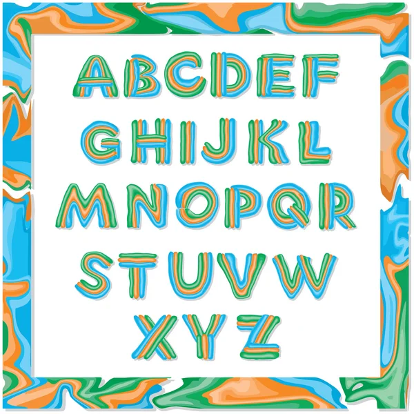 Alphabet made from plasticine — Stock Vector