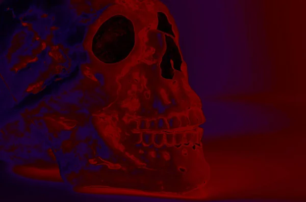 Illustration Squelette Effrayant Crâne Humain Dessin Animé Typique Pour Halloween — Photo
