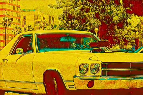 Ilustração Carro Velho Desenho Veículo Clássico — Fotografia de Stock