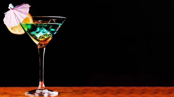 Boisson Cocktail Savoureuse Colorée Base Divers Alcools Sirops Liqueurs Effet — Photo