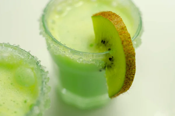 Boisson Base Alcool Liqueur Crème Décorée Cristaux Sucre Vert Une — Photo