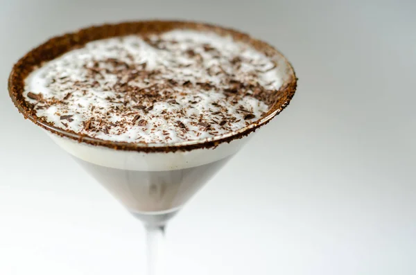 Cóctel Café Alcohólico Con Una Nota Nuez Espuma Leche Esponjosa — Foto de Stock