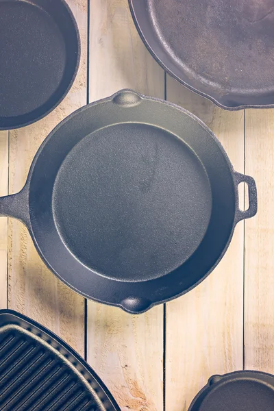 Cast iron skillets — Stock Photo, Image