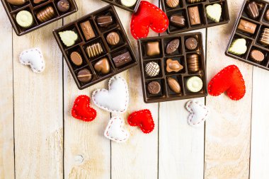 Çikolata kutusunun görünümü kapatın