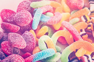 kadar çok renkli şekerler kapatın