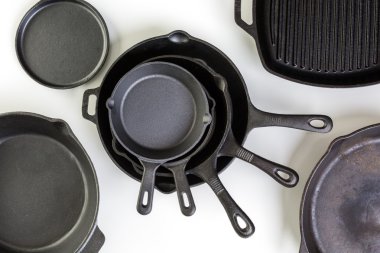traditional cast iron skillets clipart