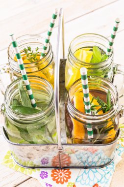 Detox citrus infused water clipart