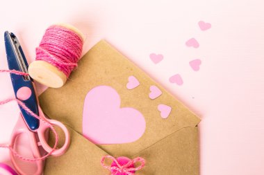 Sevgililer günü kartı el hazırlanmış