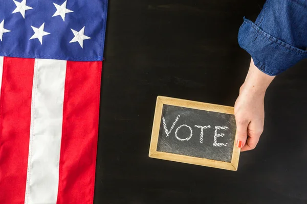 Signe de vote sur tableau à craie — Photo