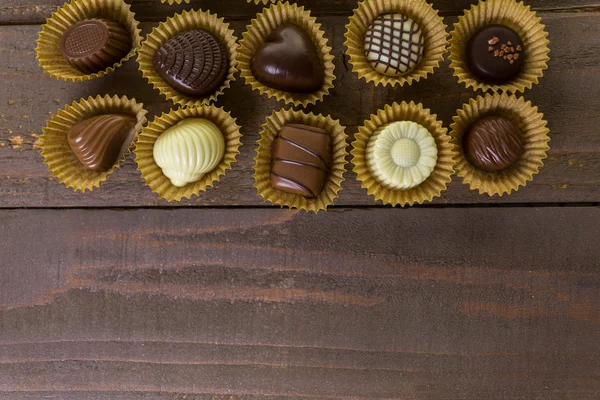 Chocolates variados para o Dia dos Namorados — Fotografia de Stock