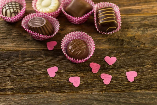 Chocolates surtidos para el día de San Valentín —  Fotos de Stock