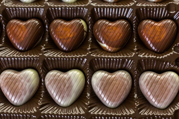 Vista da vicino della scatola di cioccolato — Foto Stock