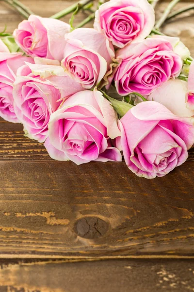 Rosa rosa vista rosas — Fotografia de Stock