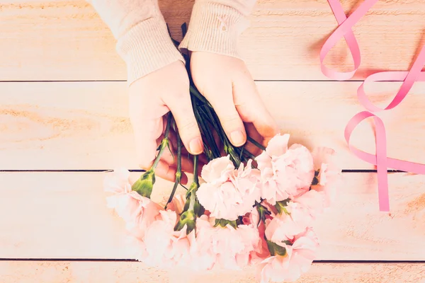 Pink ribbons close up — Stock Photo, Image