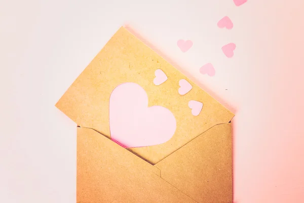 손으로 만들어진 발렌타인 카드 — 스톡 사진