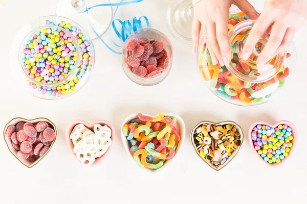 Doces multicoloridos de perto — Fotografia de Stock