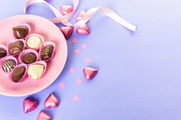 Chocolates surtidos para el día de San Valentín —  Fotos de Stock