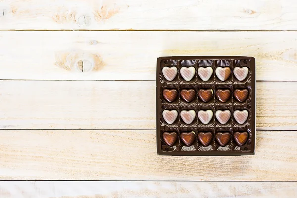 Tutup tampilan kotak coklat — Stok Foto