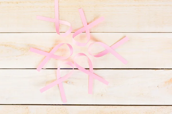 Pink ribbons close up view — Stock Photo, Image