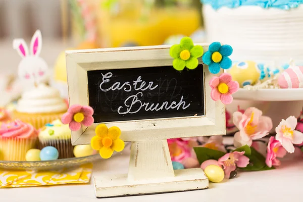 Easter brunch table  view — Stock Photo, Image