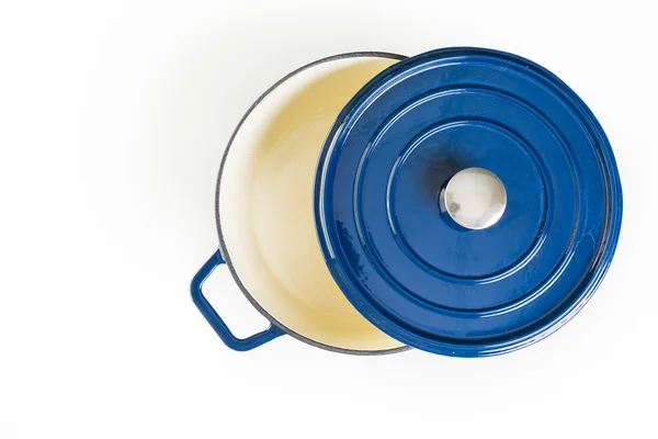 Dutch oven blue cast iron — Stock Photo, Image