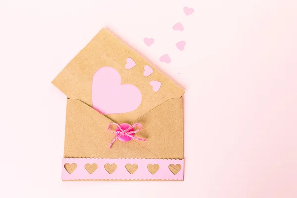 손으로 만들어진 발렌타인 카드 — 스톡 사진