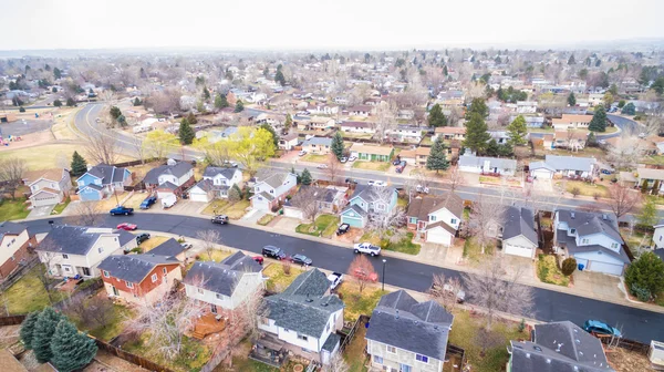 Vista aerea del quartiere residenziale — Foto Stock