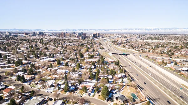 Vista aerea del quartiere residenziale — Foto Stock