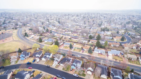 Vista aérea del barrio residencial —  Fotos de Stock