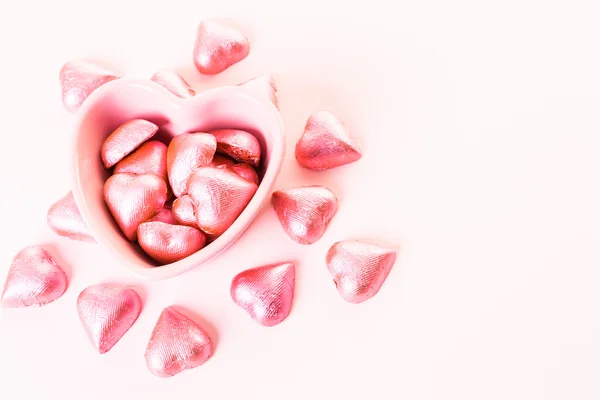 Chocolates em forma de coração — Fotografia de Stock