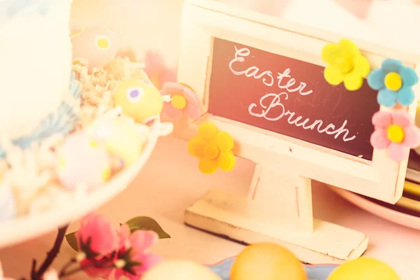 Easter brunch table set — Stock Photo, Image