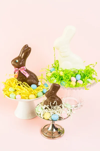 Conejos de Pascua de chocolate — Foto de Stock