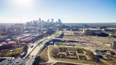 şehir merkezinde Denver havadan görünümü