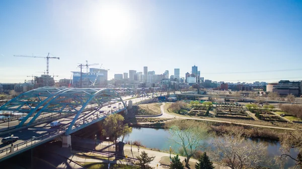 Letecký pohled na města Denver — Stock fotografie