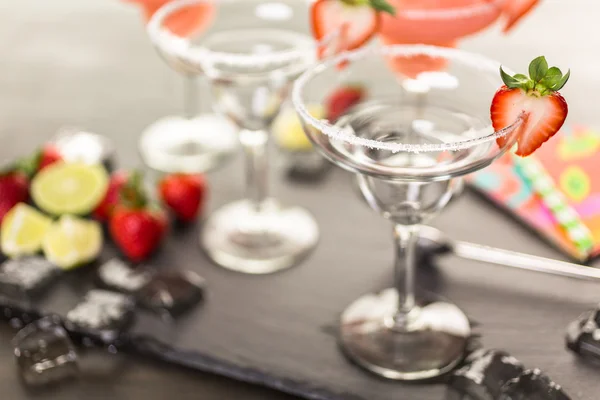 Frozen strawberry margaritas — Stock Photo, Image