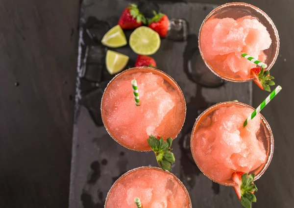 Frozen strawberry margaritas — Stock Photo, Image