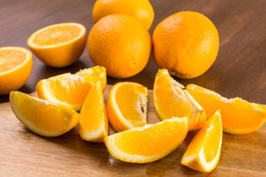 Slices of organic navel orange clipart