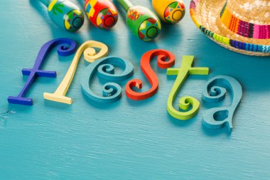 Fiesta geleneksel renkli masa süslemeleri