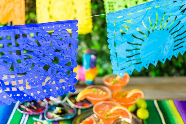 Picado banner over the table — Stock Photo, Image