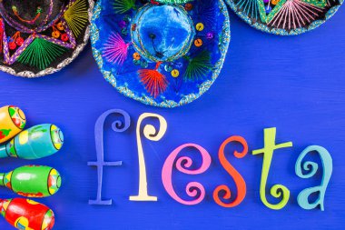 Fiesta geleneksel renkli masa süslemeleri