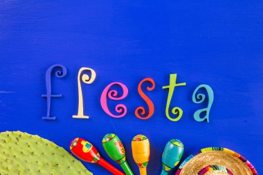 Fiesta geleneksel renkli masa süslemeleri