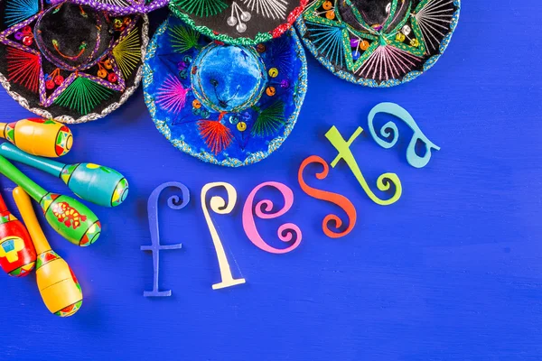 Fiesta Decorazioni da tavola colorate tradizionali — Foto Stock