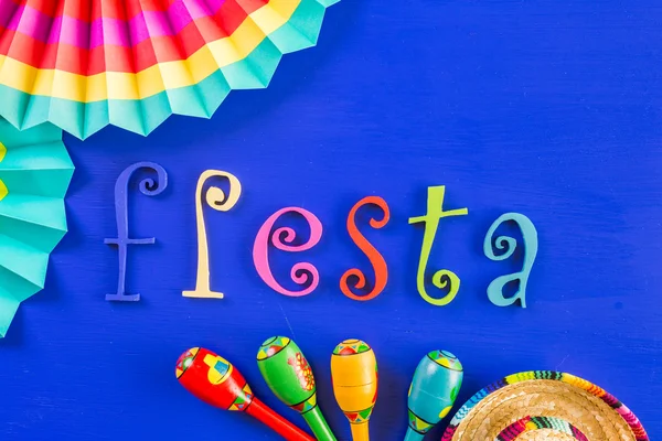 Fiesta Decorazioni da tavola colorate tradizionali — Foto Stock