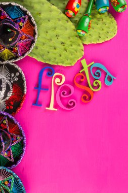 Fiesta geleneksel renkli masa süslemeleri 